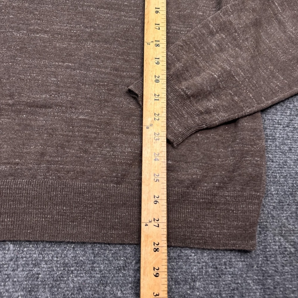 Jos A Bank 1/4 Zip Pullover Knit Sweater Mens Size XL Coffee Brown Mock Neck - Picture 9 of 12